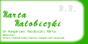 marta malobiczki business card
